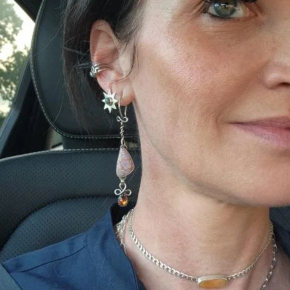 Lupanyxa Phosphosoderite and Citrine Earrings - Picture 4 of 5